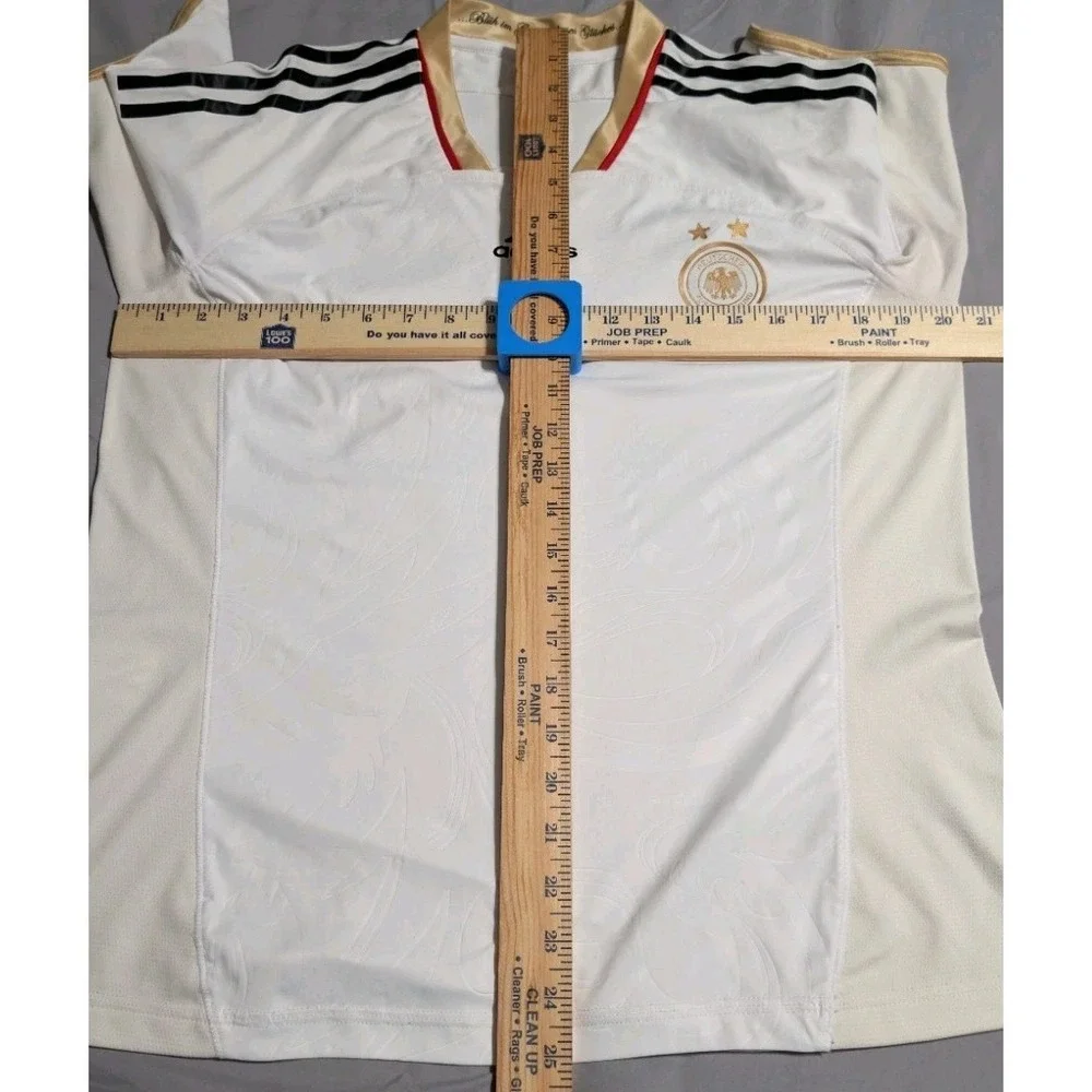 Adidas Germany Soccer Jersey Mens Large White‎ Gold ClimaCool DFB Futbol Shirt